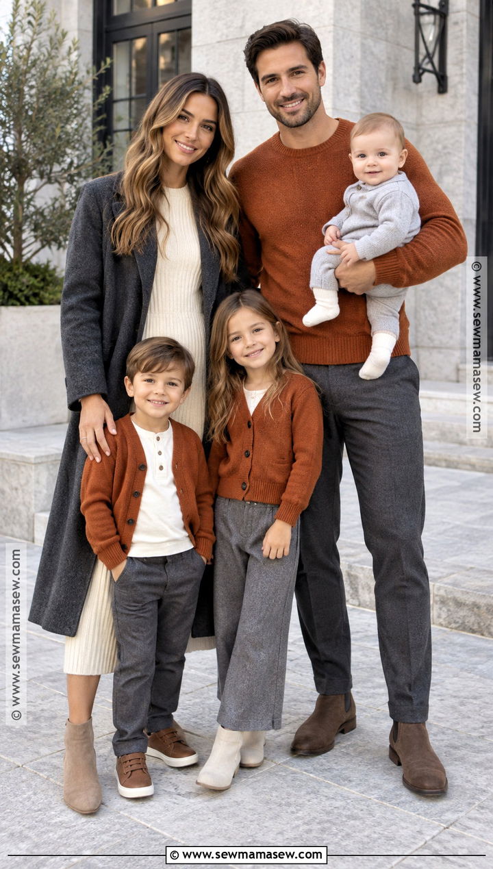 Burnt Orange Charcoal and Ivory Family Photo Outfits - 15 fall family pictures outfits color schemes burnt orange