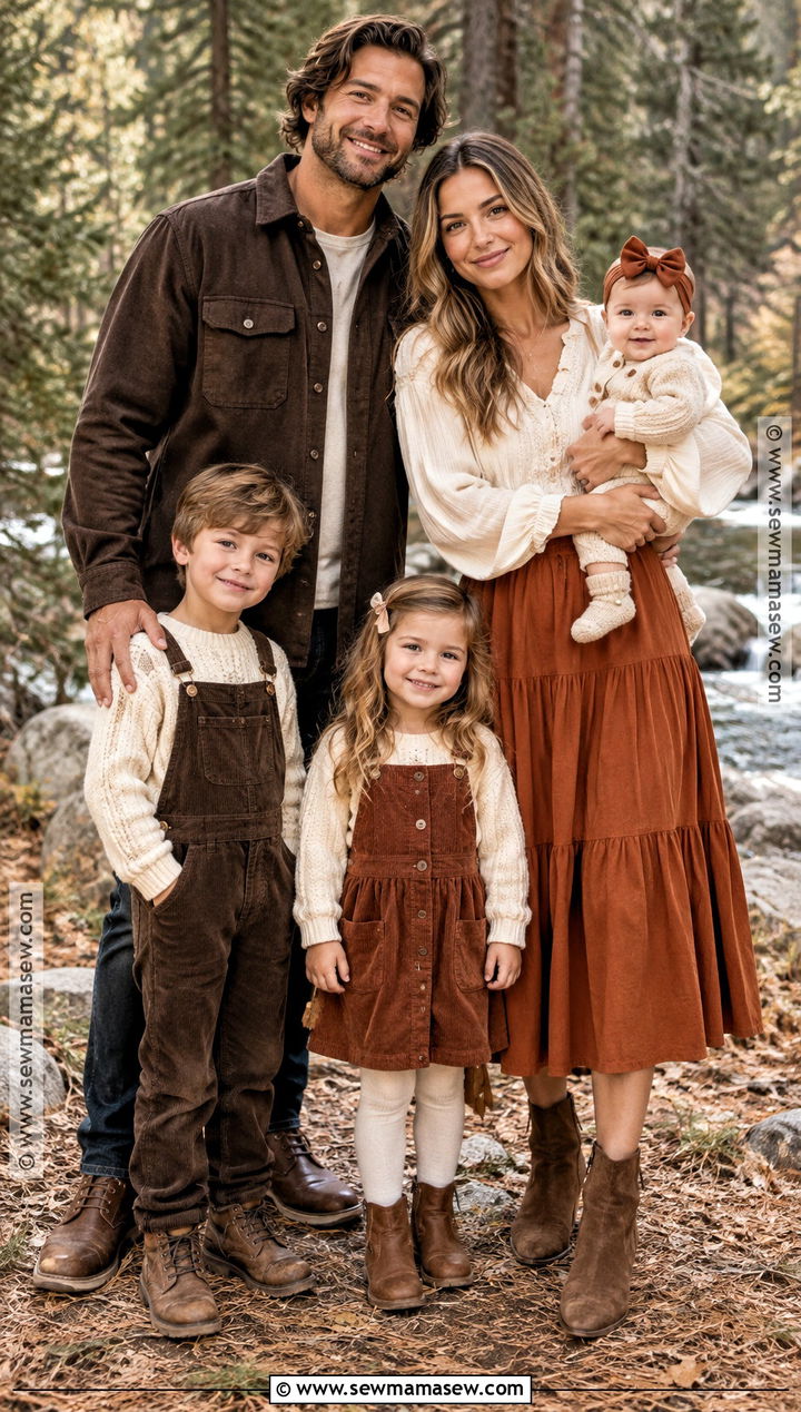 Burnt Orange Chocolate Brown and Ivory Family Photo Outfits - 15 fall family pictures outfits color schemes burnt orange