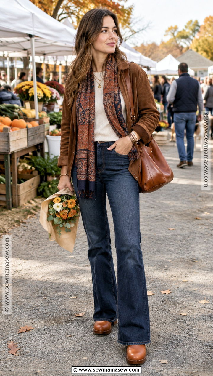Burnt Orange Clogs Fall Outfit - 15 colorful fall shoes