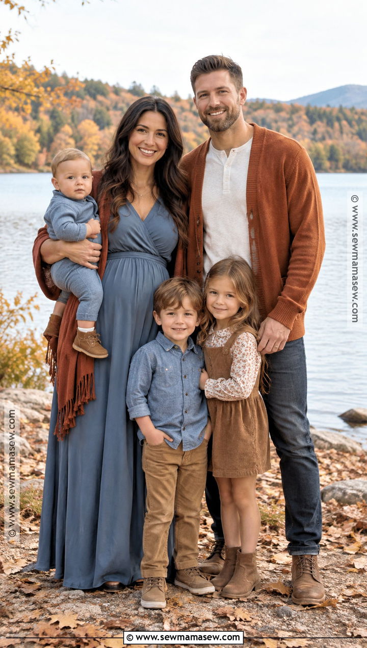 Burnt Orange Dusty Blue and Tan Family Photo Outfits - 15 fall family pictures outfits color schemes burnt orange