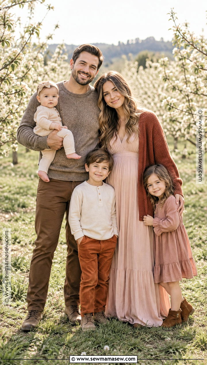Burnt Orange Dusty Blush and Taupe Family Photo Outfits - 15 fall family pictures outfits color schemes burnt orange