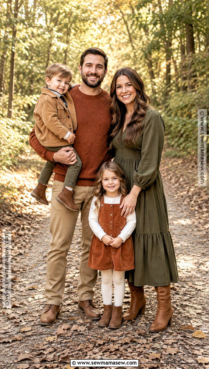 Burnt Orange Olive and Tan Fall Family Photo Outfits - 20 Fall Family Photo Outfits Color Combos