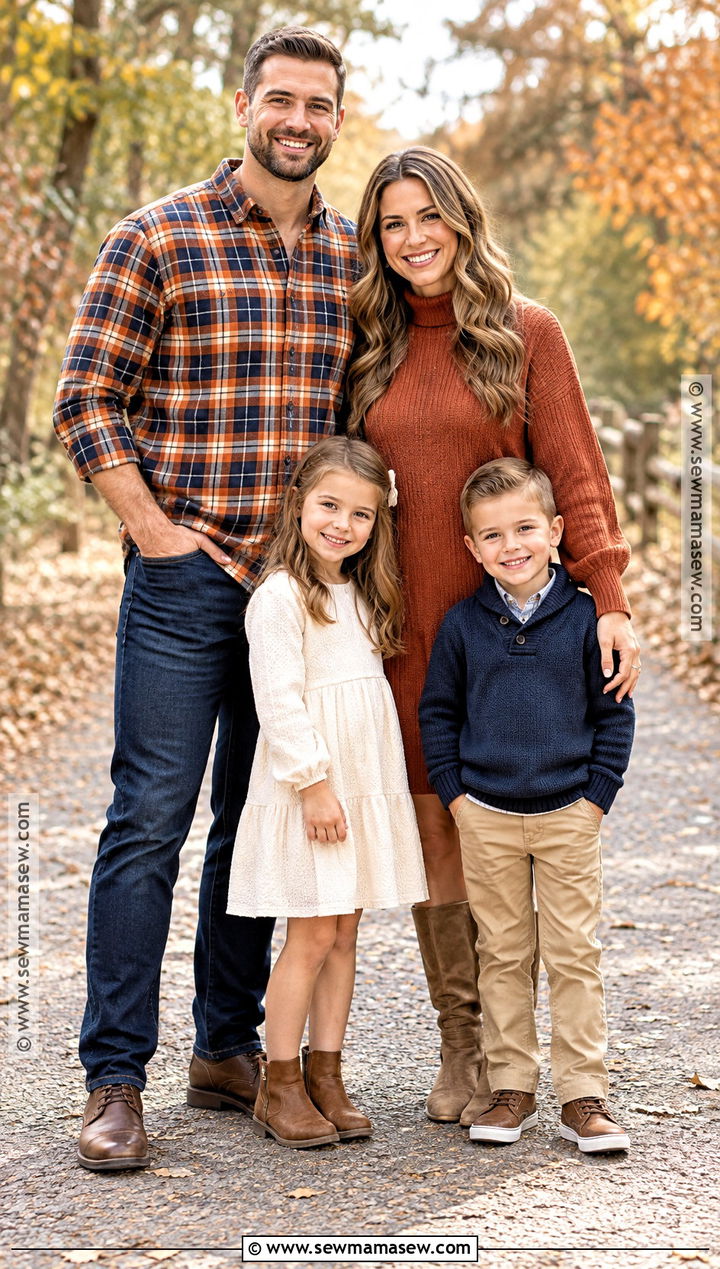 Burnt Orange Plaid Family Outfits - 15 fall family photo outfits burnt orange