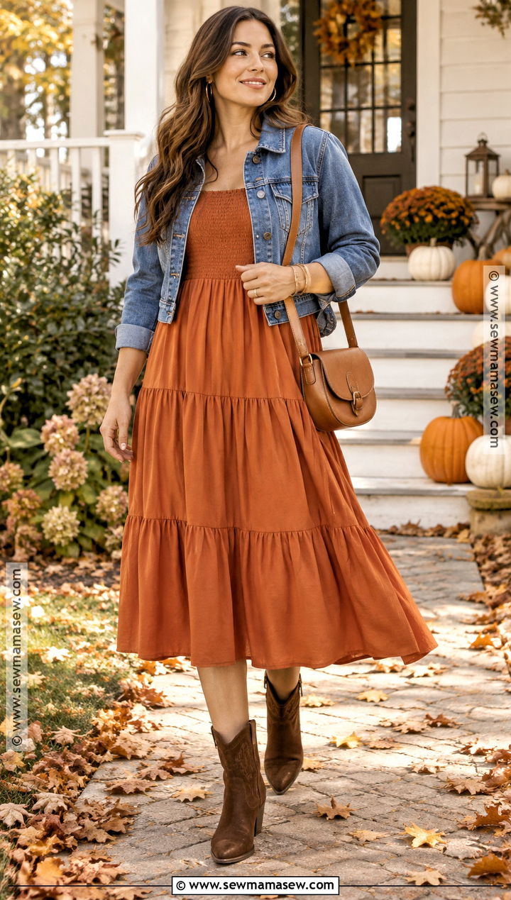 Burnt Orange Smocked Dress For Thanksgiving - 15 Dresses Thanksgiving