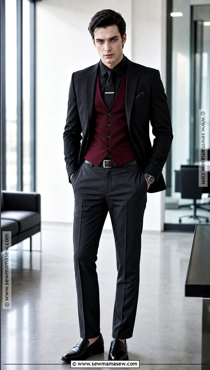 Business Casual Vampire Outfit With Vest - 30 male vampire outfit ideas