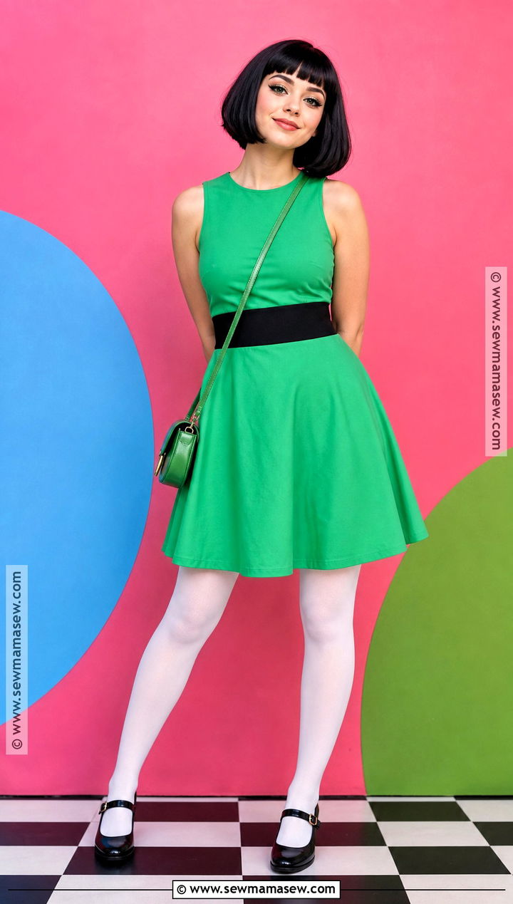 Buttercup Costume With Green Dress - 30 short hair costume ideas halloween