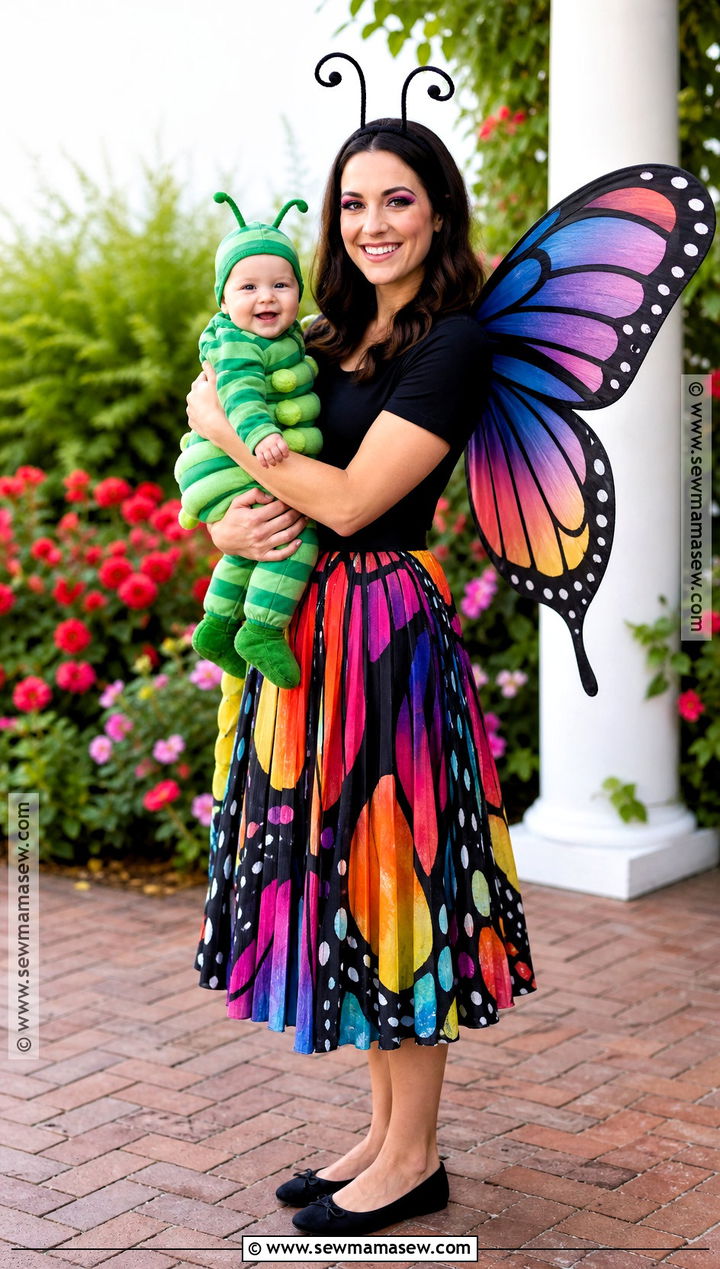 Butterfly And Baby Caterpillar Costume - 30 mom and baby costumes