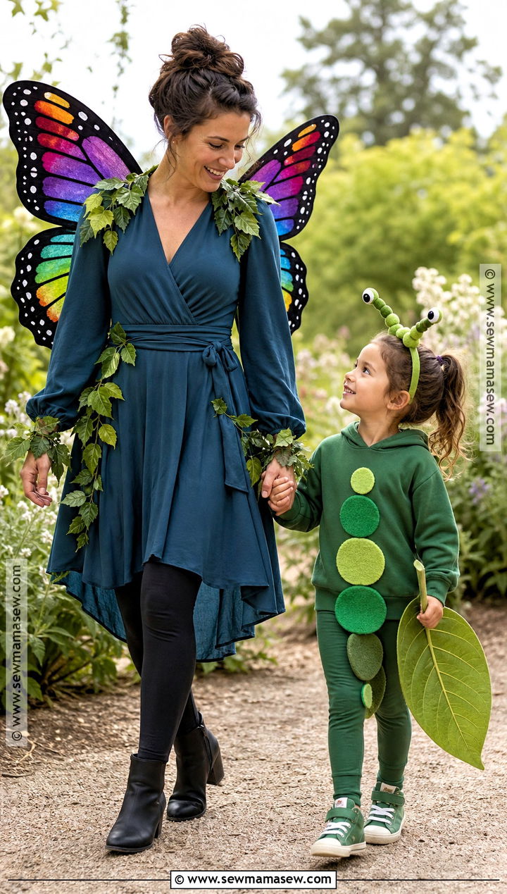 Butterfly And Caterpillar Mom And Daughter Costume - 35 mom and daughter halloween costumes