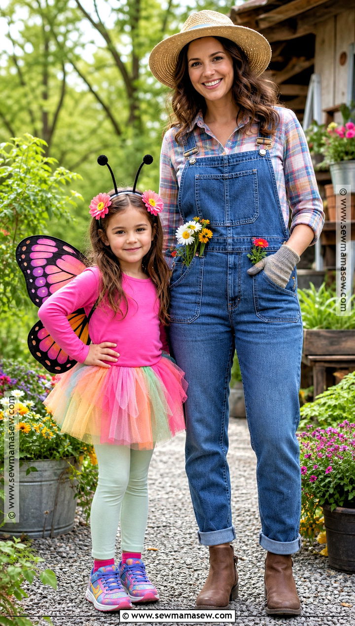 Butterfly And Gardener Costume - 30 mom daughter halloween costumes
