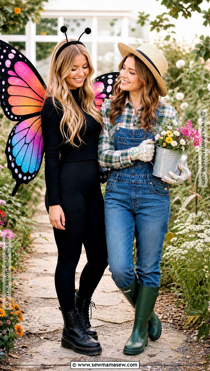Butterfly And Gardener Costume - 40 duo costume ideas for best friends