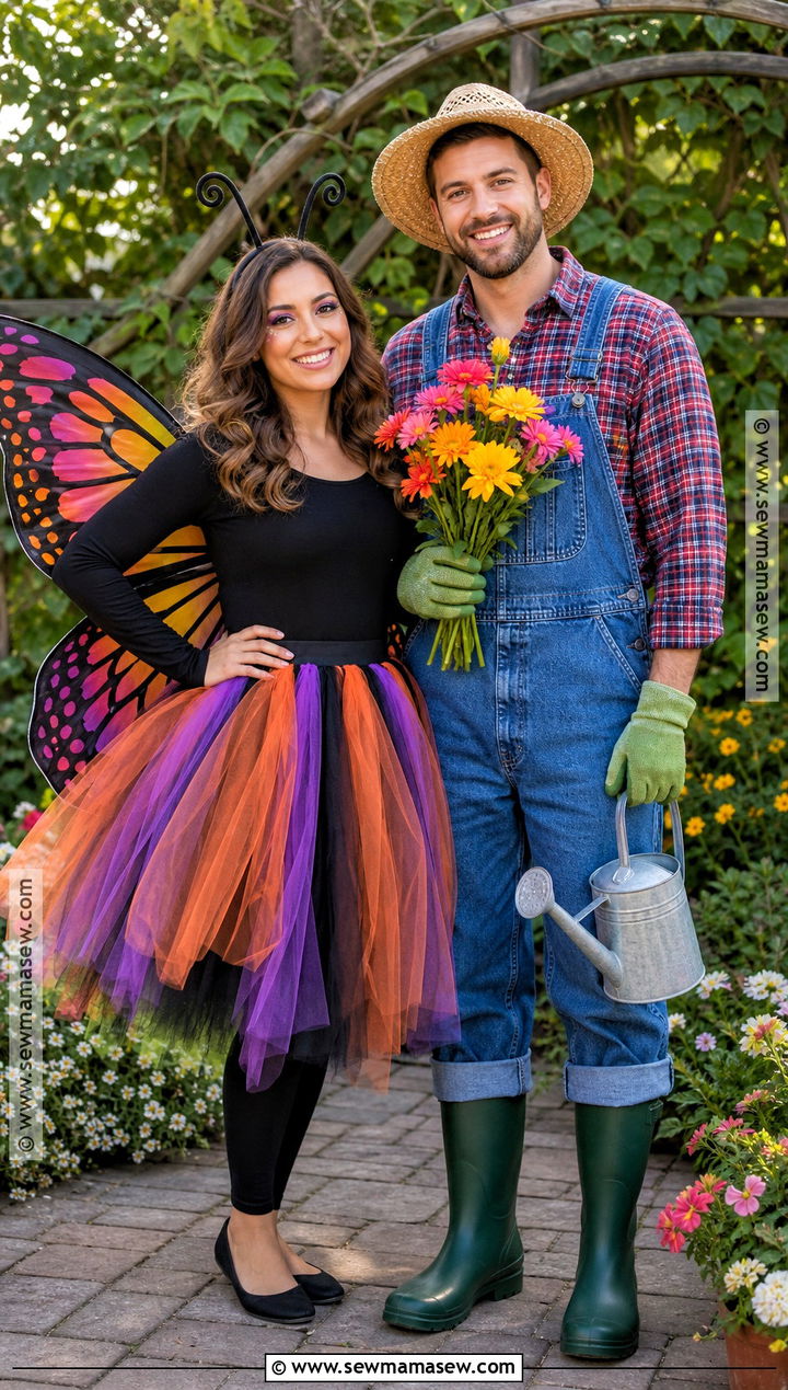 Butterfly And Gardener Costume - 50 couples halloween costume ideas