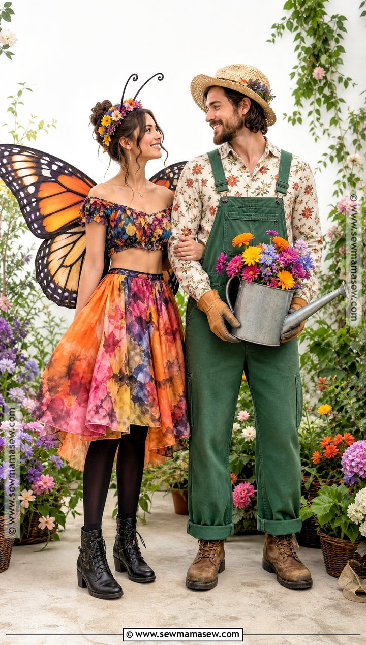 Butterfly And Gardener Couple Costume - 45 duo halloween costumes for couples
