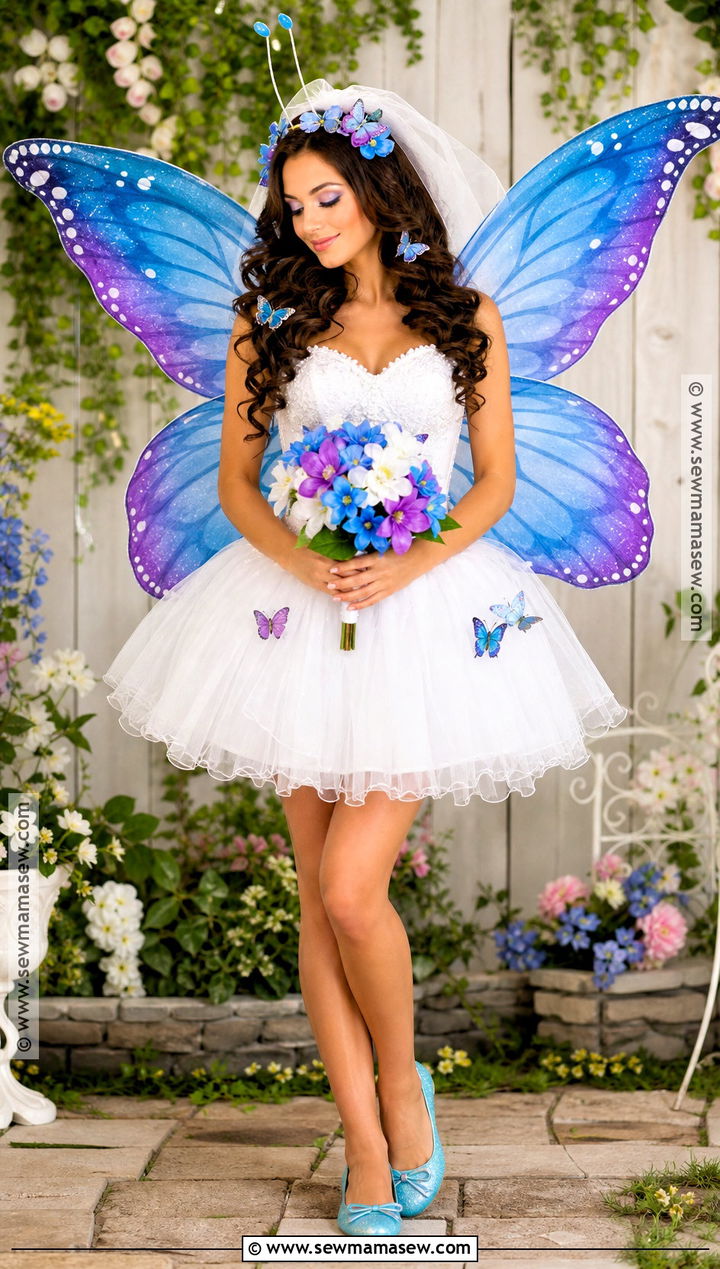 Butterfly Bride Costume With Colorful Wings - 35 bride costume ideas