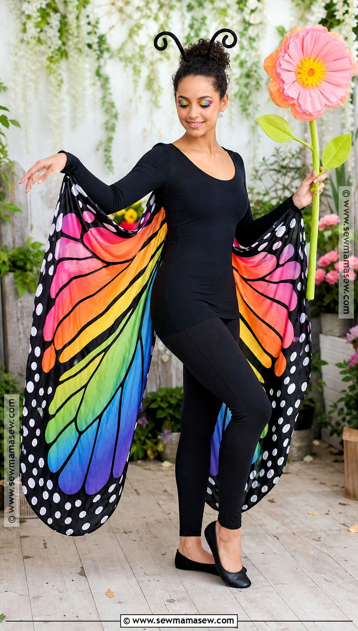 Butterfly Costume With Colorful Scarves - 30 at home costume ideas