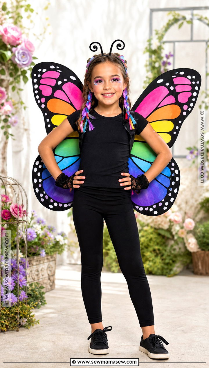 Butterfly Costume With Colorful Wings - 30 kid costume ideas