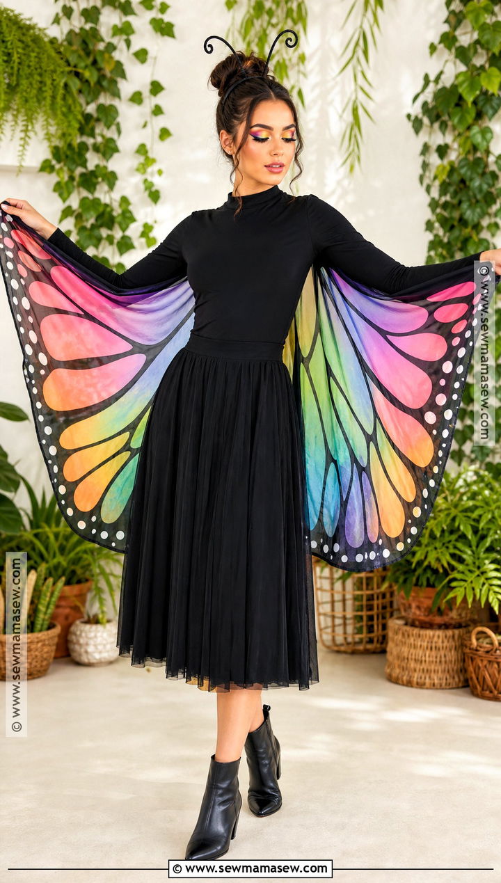 Butterfly Costume With Colorful Wings - 30 simple halloween costume ideas for women