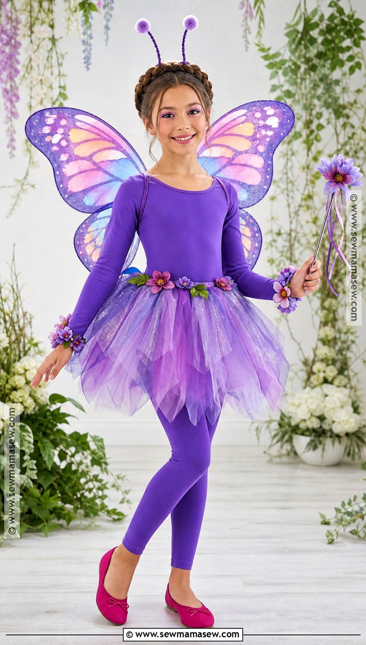 Butterfly Costume With Colorful Wings - 35 Girl Costume Ideas