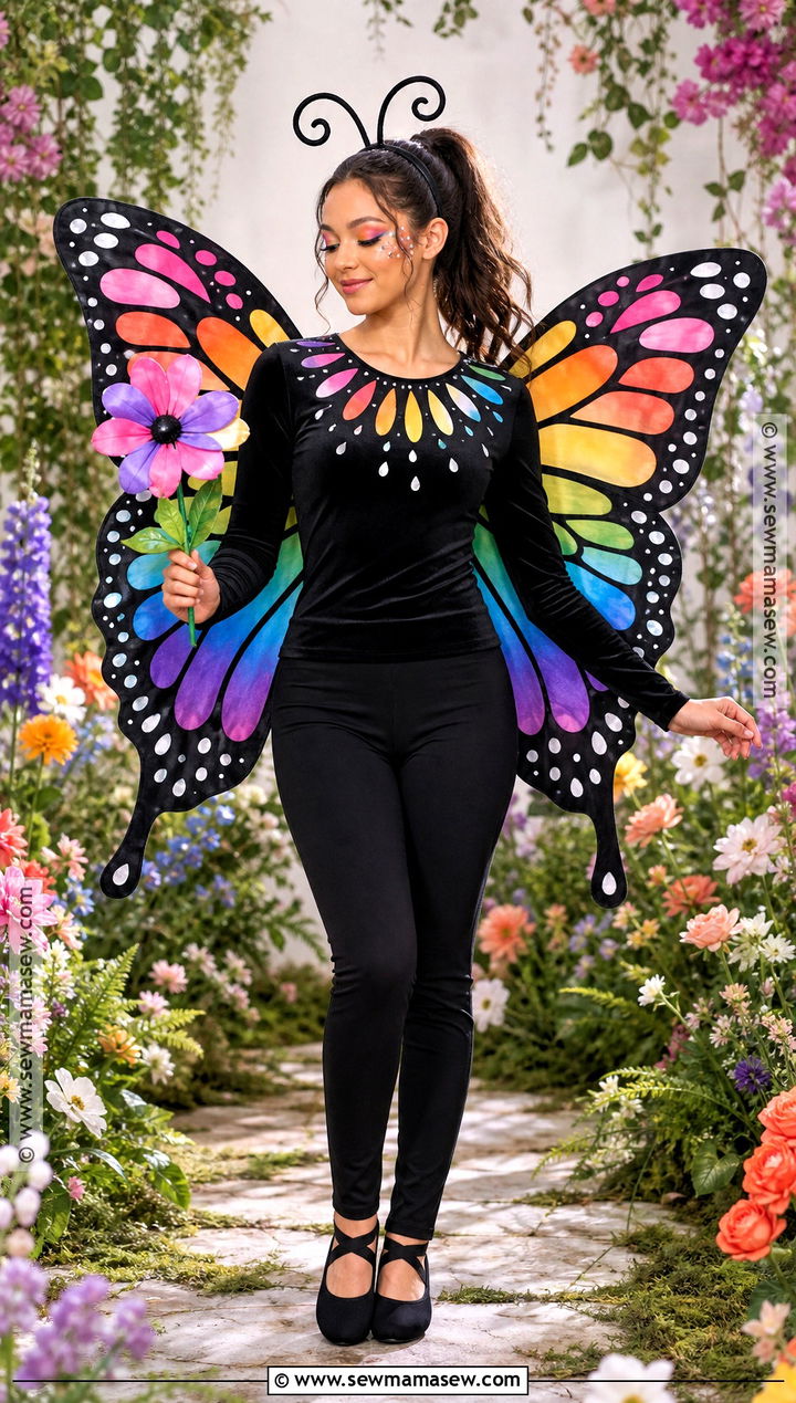 Butterfly Costume With Colorful Wings - 45 easy last minute halloween costumes