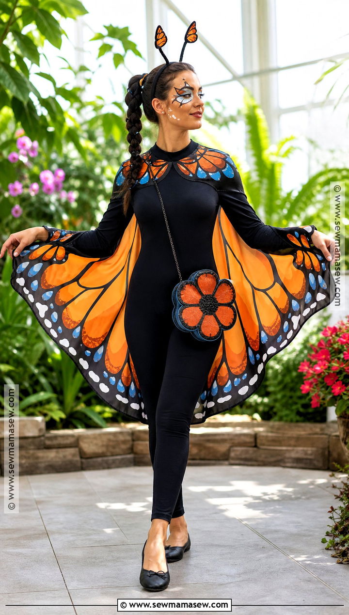 Butterfly Costume With Printed Wings - 35 Halloween Costume Ideas for Women