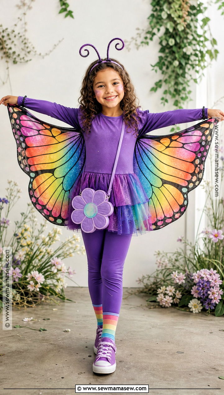 Butterfly Costume With Rainbow Wings - 35 animal costumes for kids