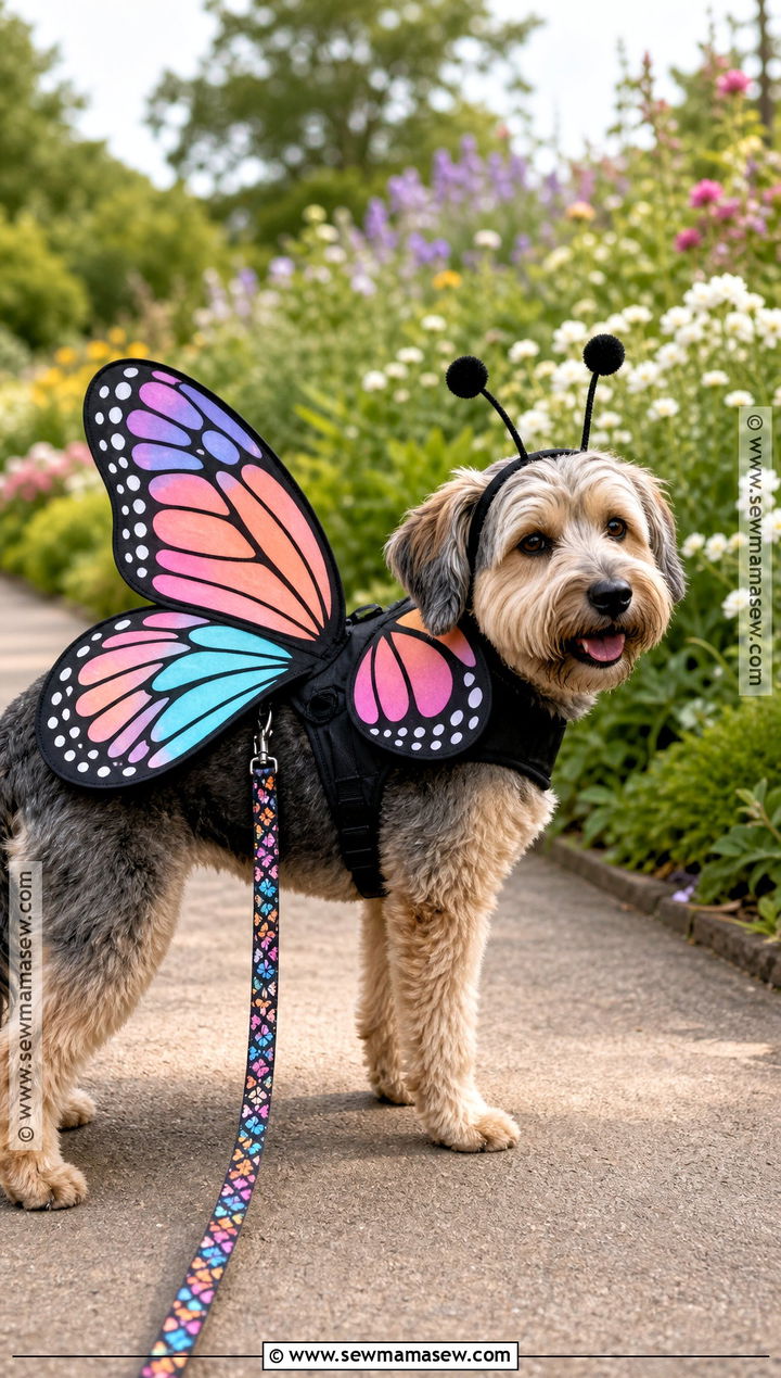 Butterfly Dog Costume With Colorful Wings - 35 dog costume ideas