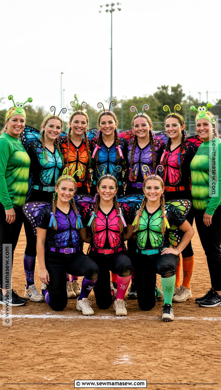 Butterfly Softball Team Costume - 35 softball team halloween costume ideas