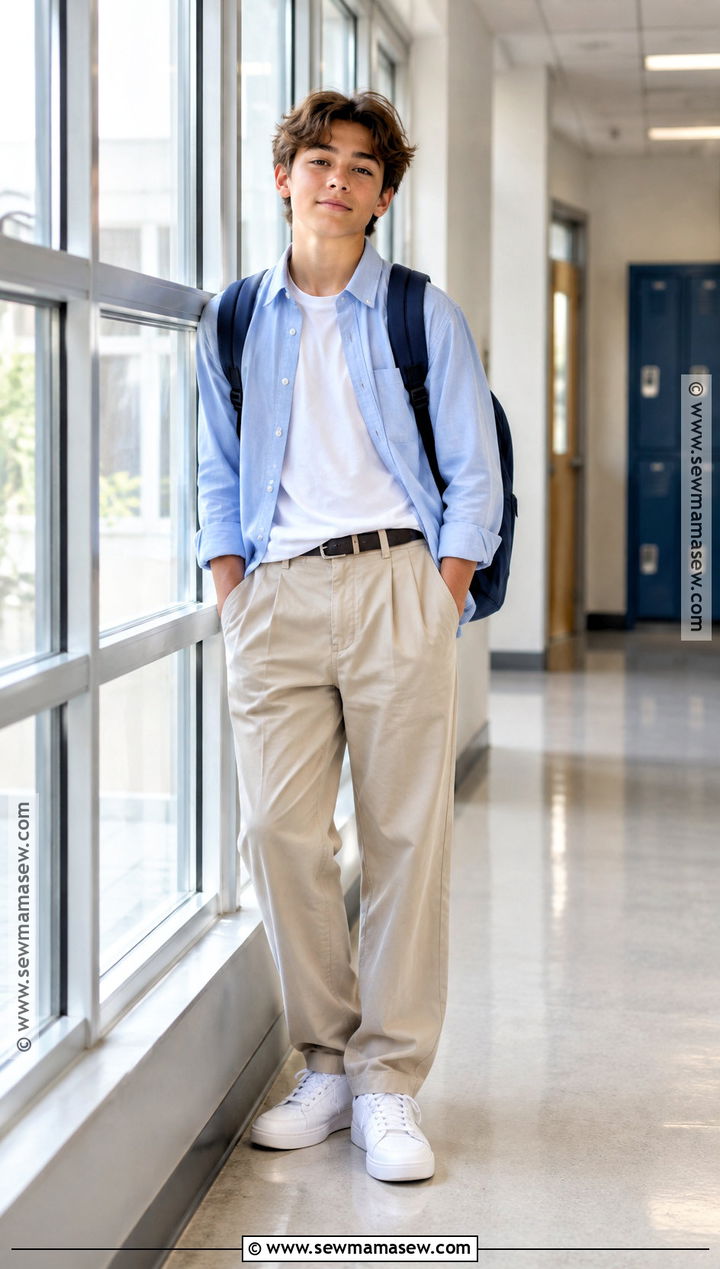 Button Down Shirt And Loose Trousers School Outfit - 15 grade 8 back to school outfits