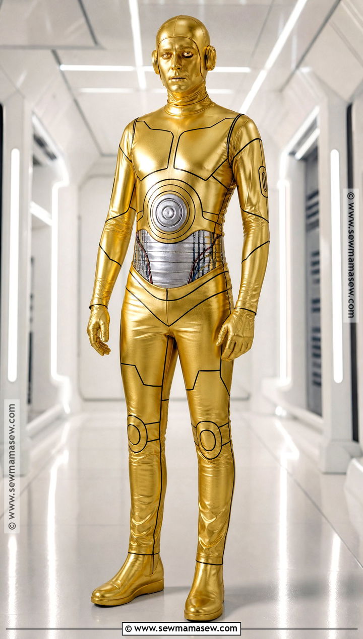 C 3PO Costume With Gold Clothing - 30 Easy Star Wars Costumes