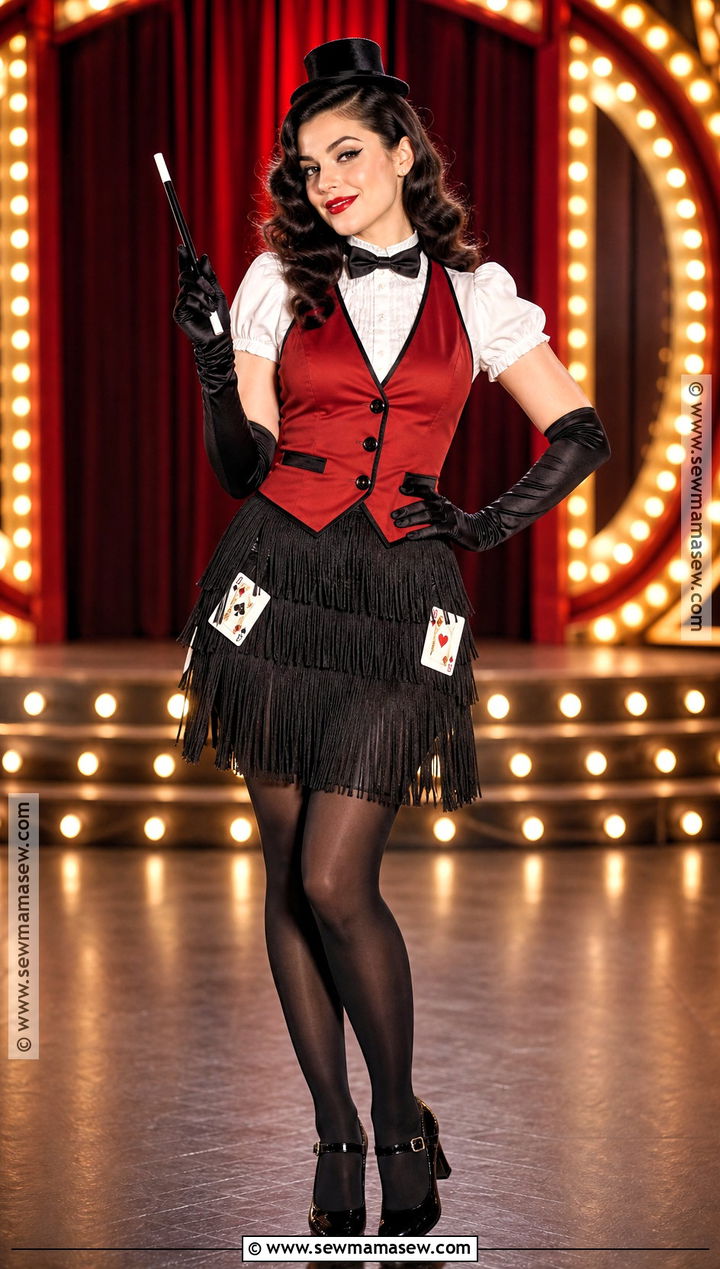 Cabaret Magician Costume With Fringe Skirt - 35 Magician Costume Ideas for Women