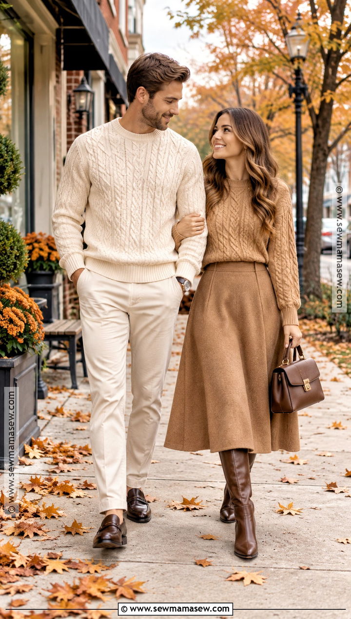 Cable Knit Couple Autumn Outfit - 15 couples autumn outfits