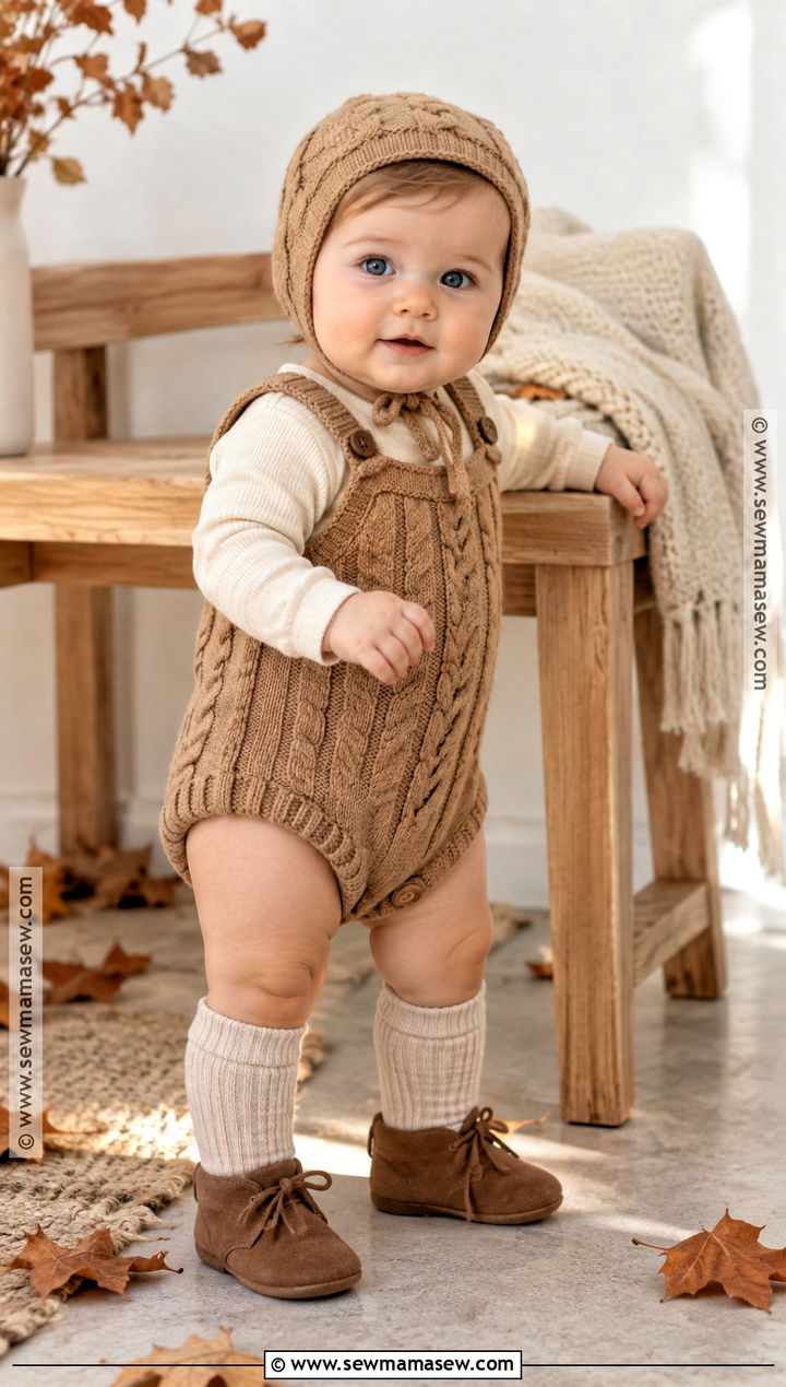 Cable Knit One Piece Baby Outfit - 15 autumn themed baby clothes