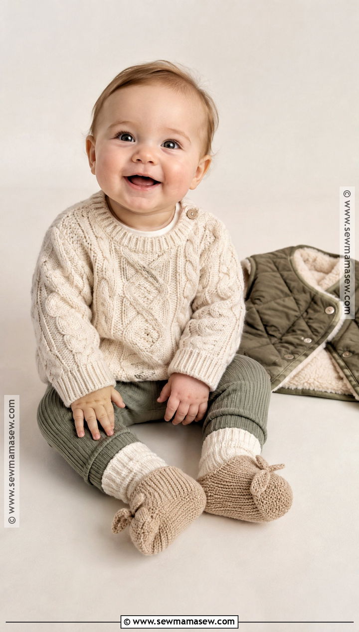 Cable Knit Sweater And Leggings Baby Set - 15 autumn baby fashion set ideas