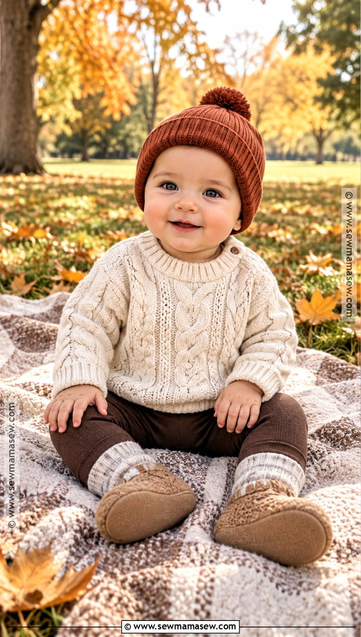 Cable Knit Sweater And Leggings Fall Baby Outfit - 15 Cozy Fall Baby Outfits
