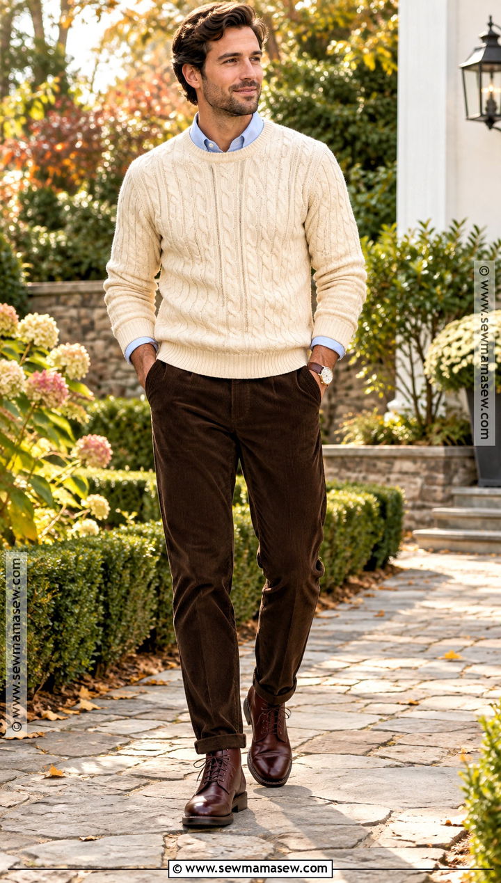 Cable Knit Sweater Fall Outfit - 20 fall style ideas for men