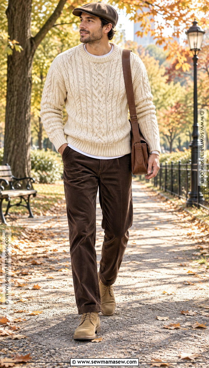Cable Knit Sweater Fall Outfit - 15 Mens Fall Fits Aesthetic