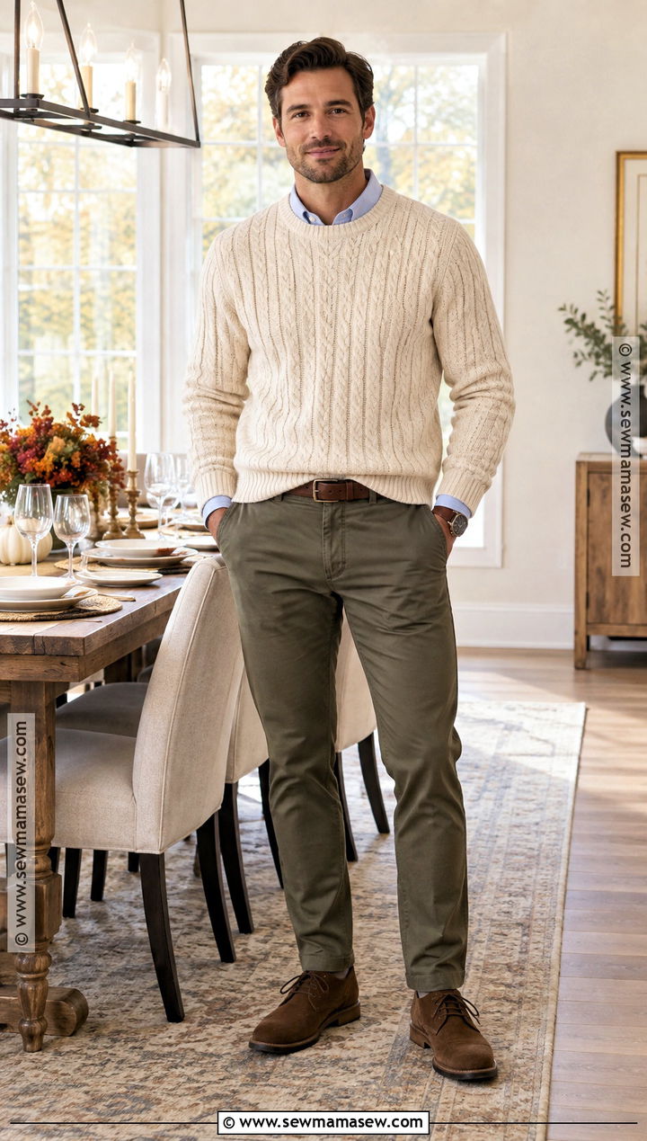 Cable Knit Sweater Thanksgiving Outfit - 25 thanksgiving outfit ideas for men