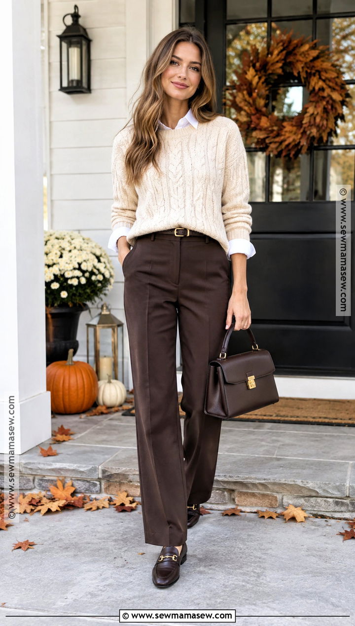 Cable Knit Sweater Thanksgiving Outfit - 15 Thanksgiving Outfit Preppy Ideas