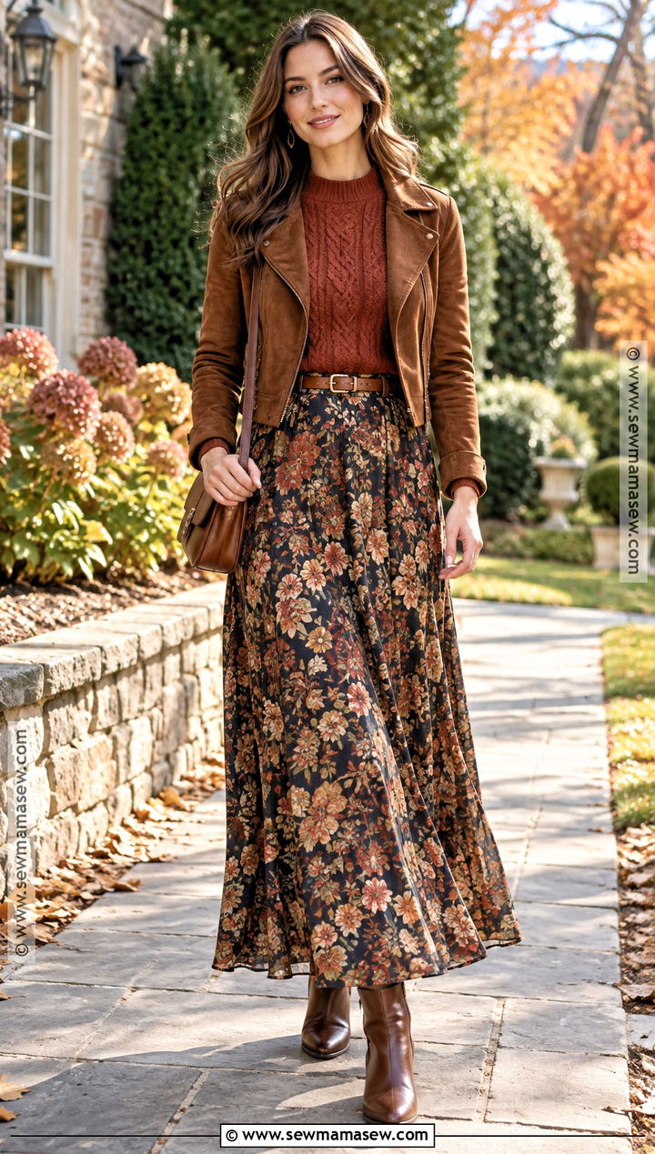 Cable Knit Sweater With A Maxi Skirt - 15 cable knit sweater fall style ideas
