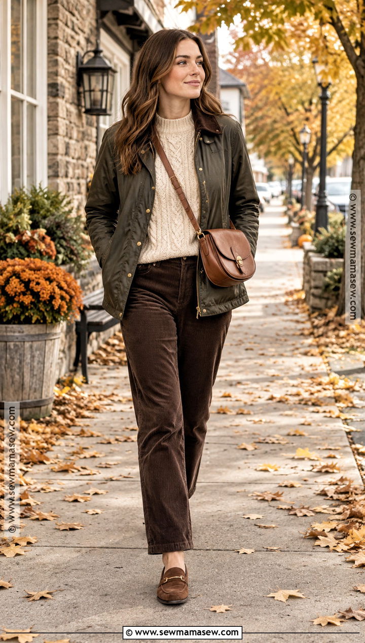 Cable Knit Sweater With Corduroy Pants - 15 autumn cable knit style ideas