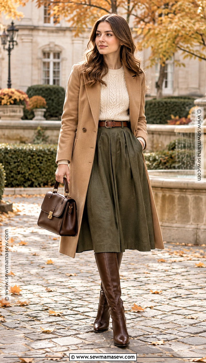 Cable Knit Sweater With Full Midi Skirt - 20 2026 Fall Fashion Ideas