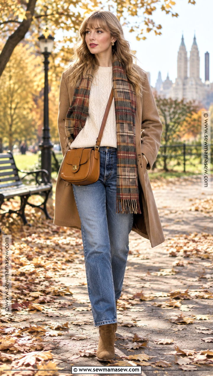 Cable Knit Sweater and Straight Leg Jeans - 20 Taylor Swift Fall Outfits