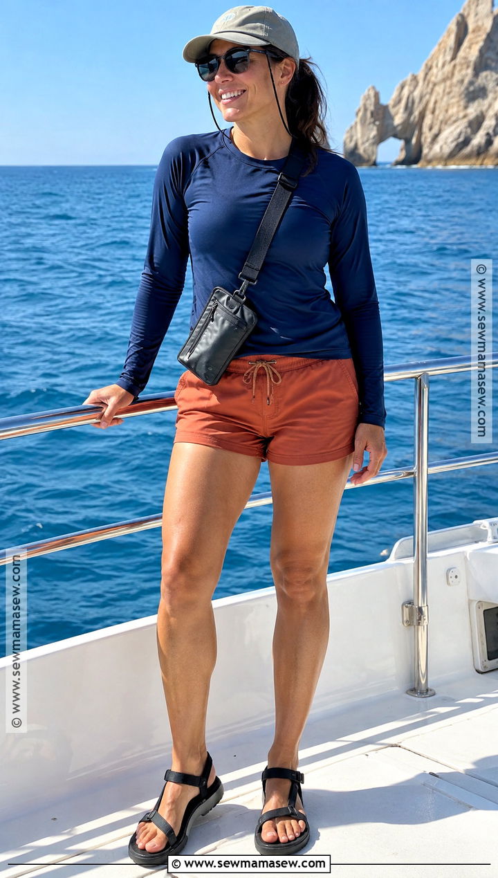 Cabo Fall Boat Trip Outfit With Rash Guard - 15 Cabo San Lucas Outfits Fall