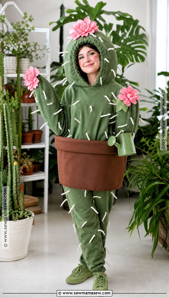 Cactus Costume With Pink Flowers - 40 unique costumes