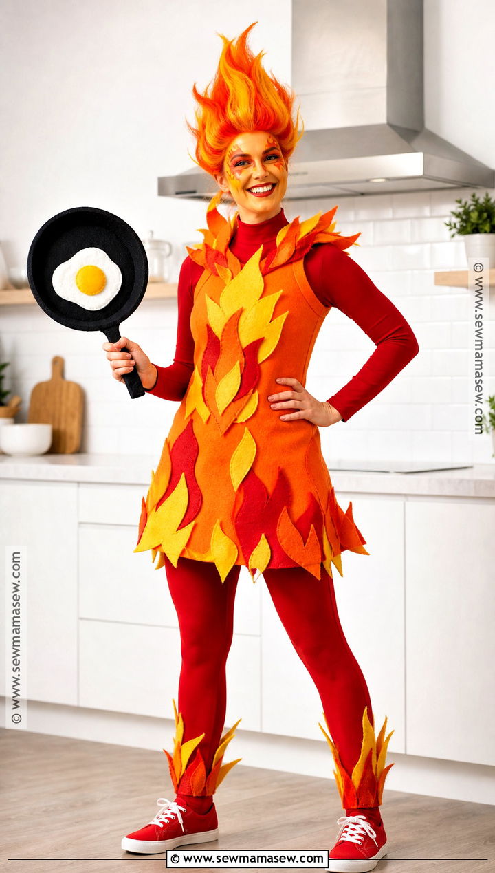 Calcifer Costume With Flame Cape - 30 studio ghibli costume ideas