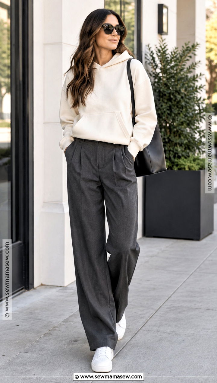 California Fall Hoodie And Tailored Pants Outfit - 25 california fall outfits