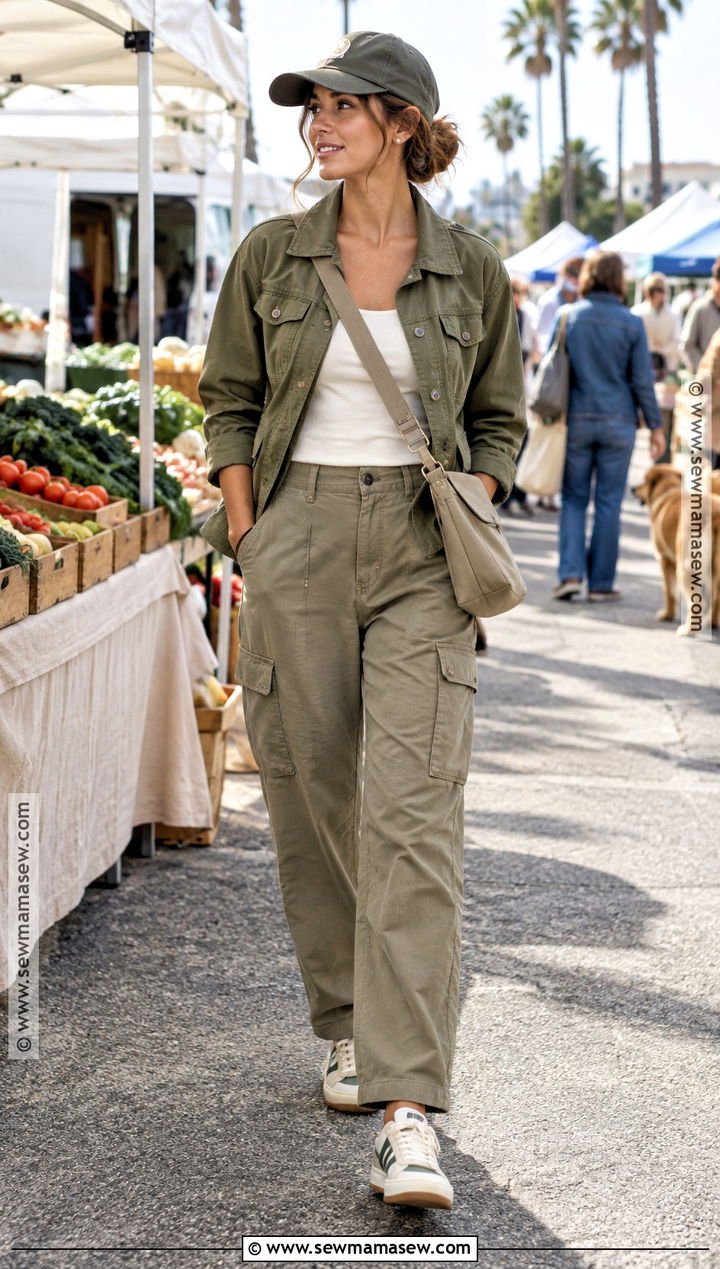 California Fall Utility Jacket And Cargo Pants Outfit - 15 California Fall Fashion Ideas