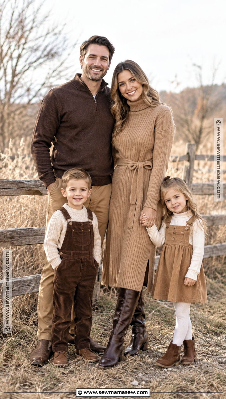 Camel And Chocolate Brown Fall Family Picture Outfits - 15 fall outfits for family pictures