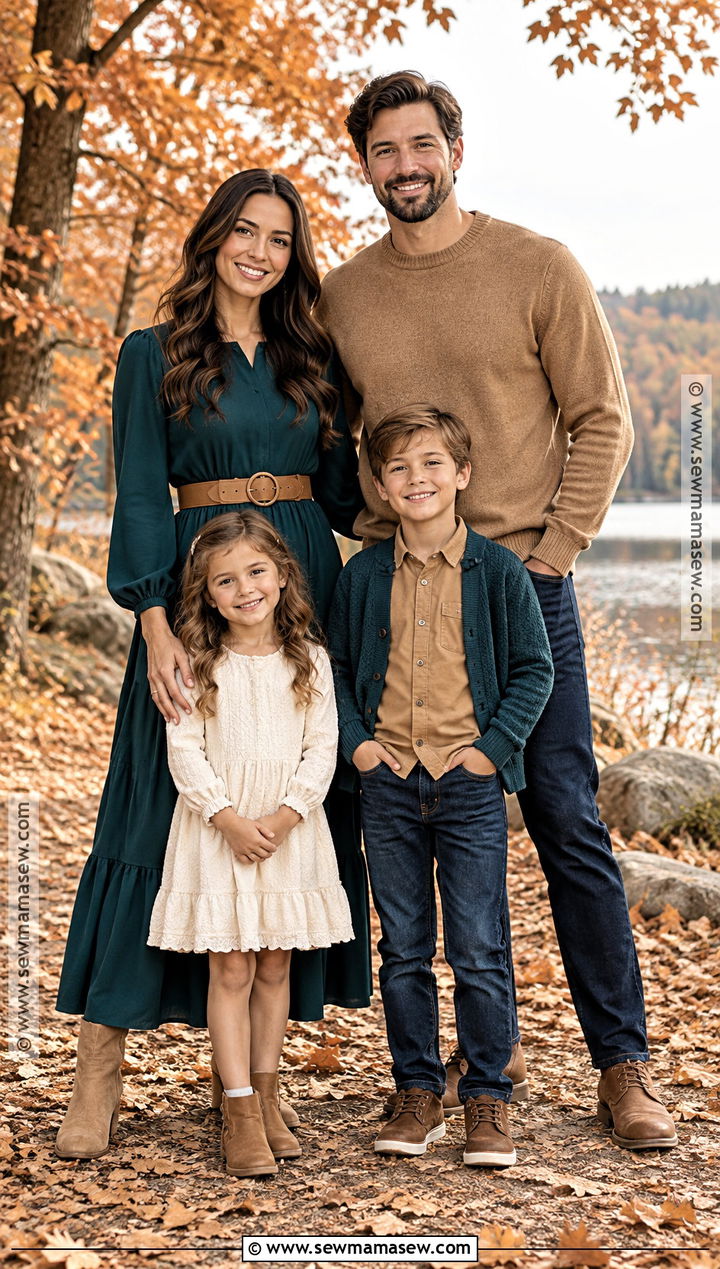 Camel And Deep Teal Fall Family Picture Outfits - 15 clothes for family pictures fall