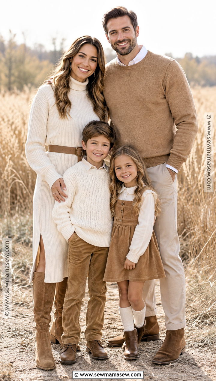Camel And Ivory Fall Family Picture Outfit - 25 casual fall family picture outfits