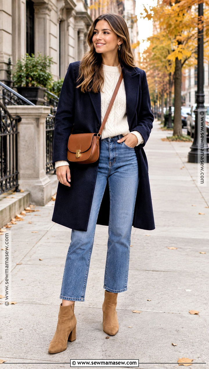 Camel Ankle Boots With Straight Leg Jeans - 15 camel boots fall fashion